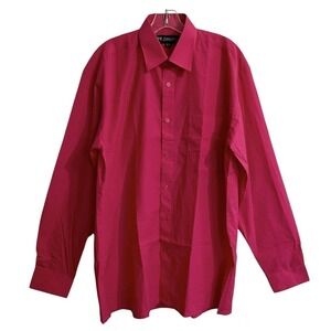 Fortino Landi Dress Shirt Men 16- 16.5 Neck 36-37 Pink Vintage Long Sleeve W…